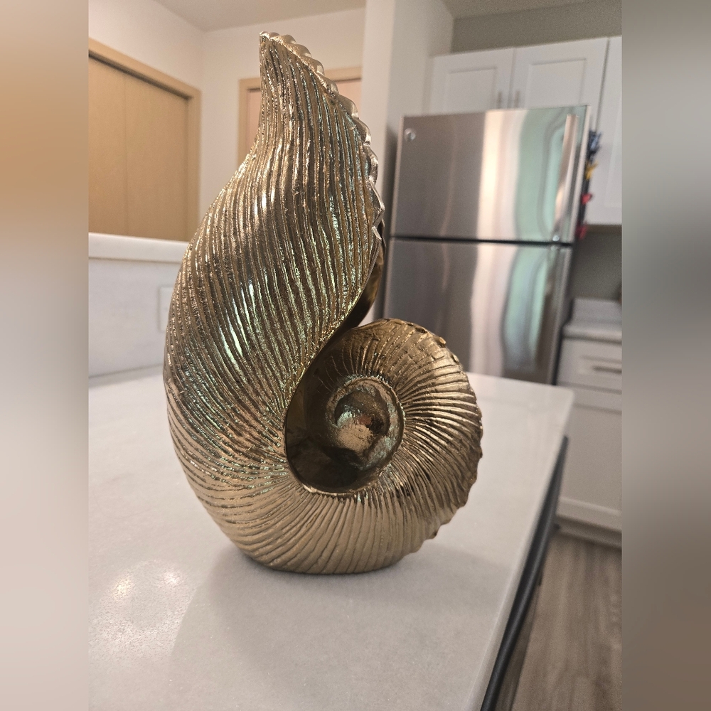 Gold Nautilus Shell Sculpture